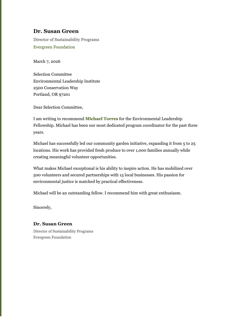 Olive green recommendation